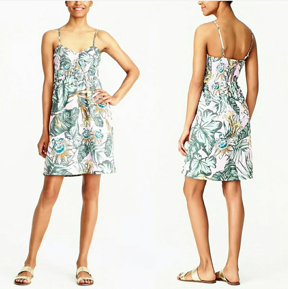 J. Crew tropical summer cami dress cotton XS